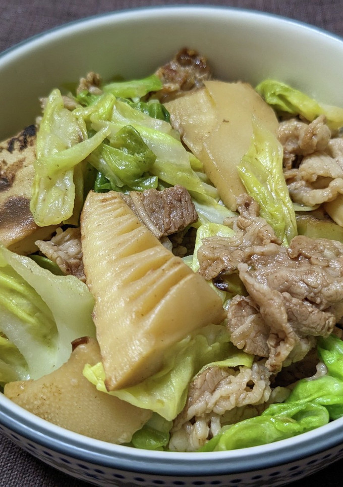 キャベツと牛肉と筍のオイスターソース炒め-レシピのメイン写真