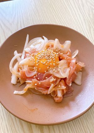 新玉ねぎと生ハムのユッケ-レシピのメイン写真