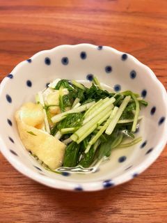 飲み干したくなる♡水菜と油揚げのサッと煮-レシピのメイン写真