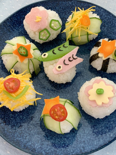 親子で一緒に野菜のてまり寿司-レシピのメイン写真