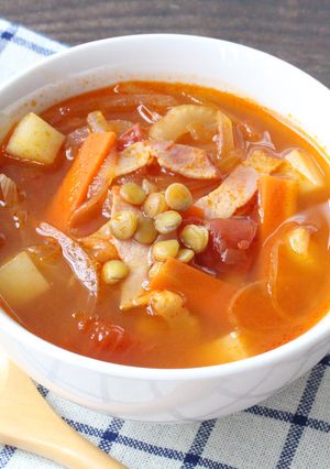 レンズ豆のトマトスープ（トマト給食）-レシピのメイン写真