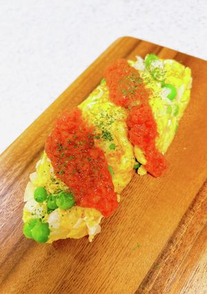 グリーンピースと新玉ねぎのオムレツ-レシピのメイン写真