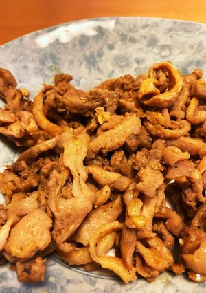 親鳥のカレー炒め-レシピのメイン写真