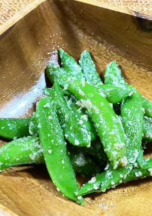 スナップエンドウの粉チーズソテー-レシピのメイン写真