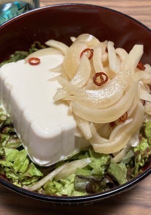 新玉ねぎの豆腐サラダ-レシピのメイン写真