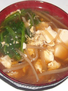 うど&豆腐&ほうれん草のかき玉汁-レシピのメイン写真