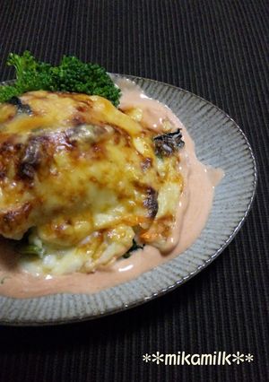 白身魚のグラタン風～オーロラソース添え～-レシピのメイン写真