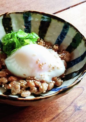 高たんぱく副菜★温玉納豆-レシピのメイン写真