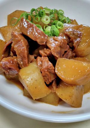 旨い！牛スジ肉とこんにゃくの味噌煮込み♡-レシピのメイン写真