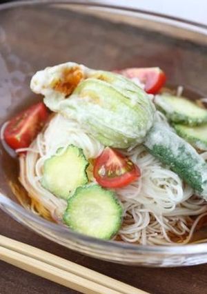 花ズッキーニとステラの七夕そうめん-レシピのメイン写真