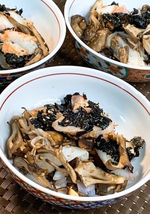 舞い踊る美味しさ♪舞茸カニカマ海苔炒め-レシピのメイン写真
