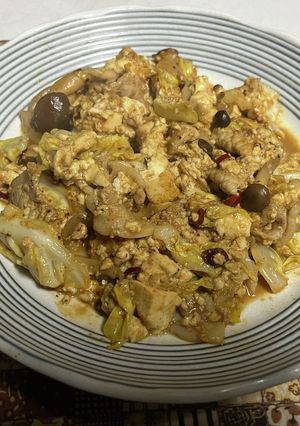 豚肉とキャベツとしめじの豆腐炒め-レシピのメイン写真