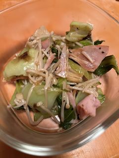 青梗菜とエノキとベーコン炒め-レシピのメイン写真