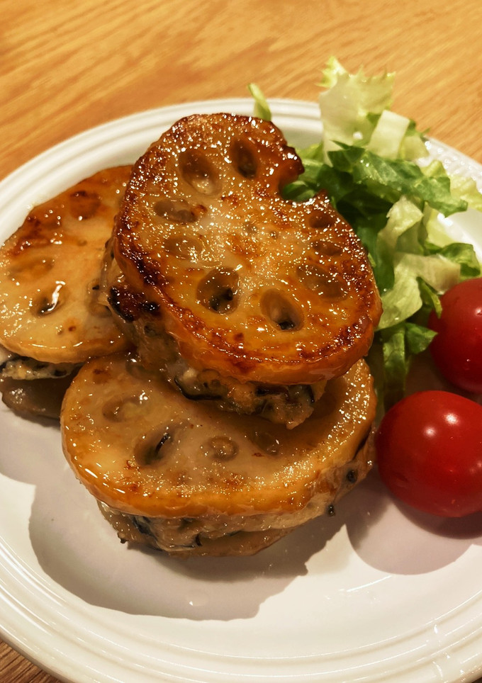 甘辛ダレの蓮根のはさみ焼き-レシピのメイン写真