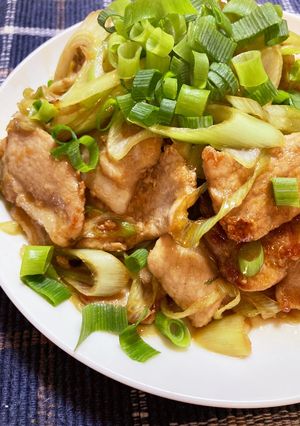たっぷりネギのポン酢生姜焼き-レシピのメイン写真