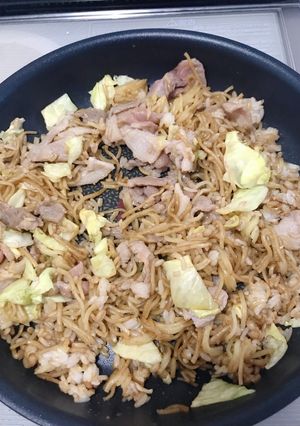 簡単俺の飯 そばめし-レシピのメイン写真