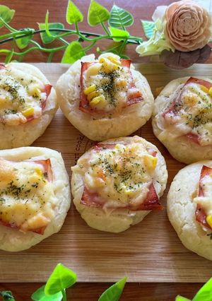 ベーコンコーンマヨチーズの米粉豆腐パン♪-レシピのメイン写真