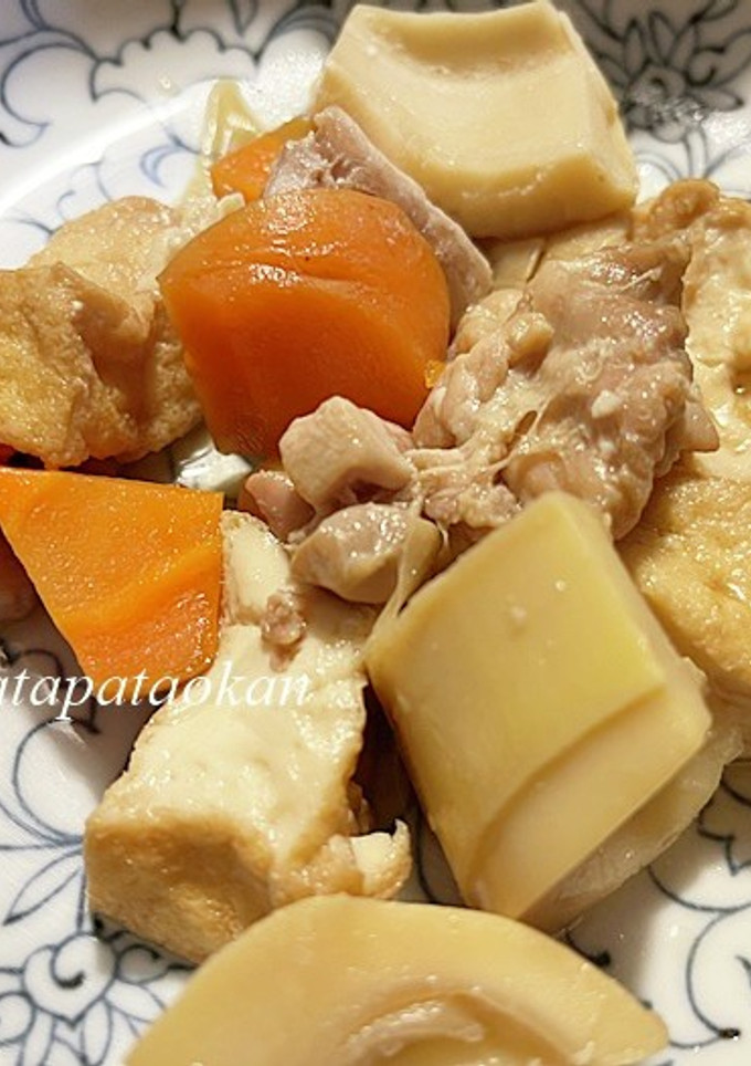 タケノコと厚揚げと鶏肉の煮物-レシピのメイン写真