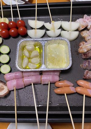 ホットプレートで串焼き&チーズフォンデュ-レシピのメイン写真