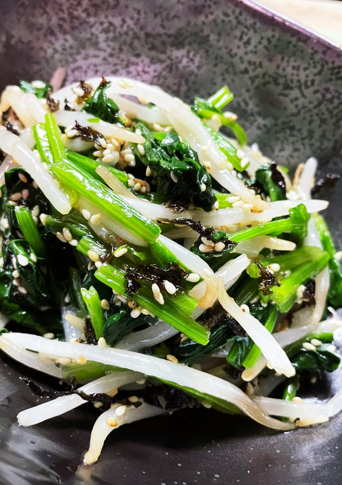 ほうれん草ともやしのごま海苔ナムル-レシピのメイン写真