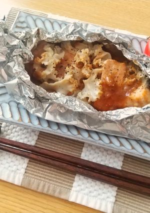 ホホホタケと鮭の味噌マヨホイル焼き-レシピのメイン写真