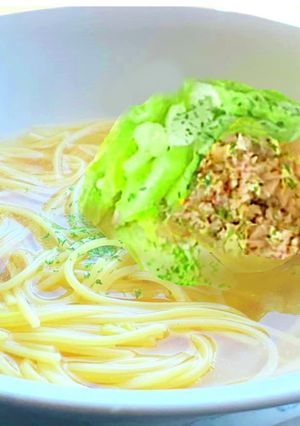 まるごとロールキャベツのパスタ添え♡-レシピのメイン写真