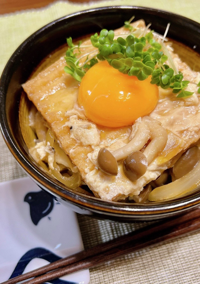 満腹感UP☆厚揚げのたまごとじ丼-レシピのメイン写真