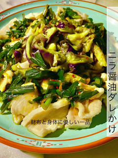 ふわふわ鶏肉と茄子のニラ醤油ダレかけ-レシピのメイン写真