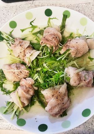時短で簡単！豚バラ水菜。-レシピのメイン写真
