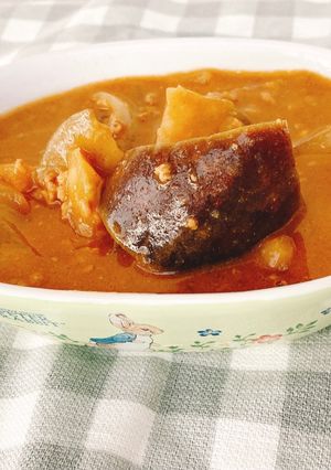 ナスと玉ねぎ豚挽肉の甘口カレー-レシピのメイン写真