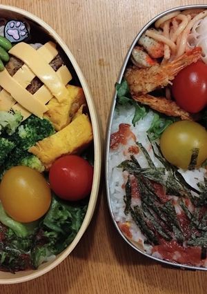 曲げわっぱ、高校生親子弁当-レシピのメイン写真