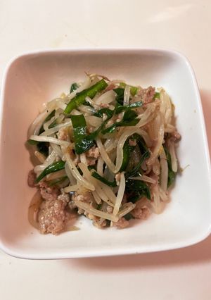 もやしとニラのひき肉炒め-レシピのメイン写真