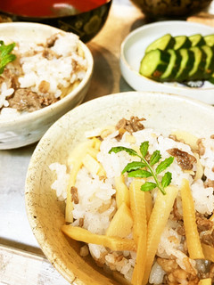 筍と牛肉の混ぜご飯-レシピのメイン写真