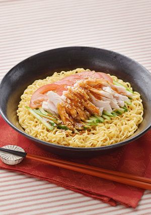 レンジで！よだれ鶏風の旨辛汁なし麺-レシピのメイン写真