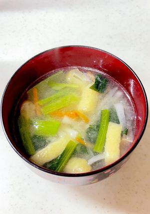 大根 人参 小松菜の味噌汁^^-レシピのメイン写真