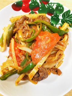 トマト彩り野菜の牛肉炒め スイスステーキ-レシピのメイン写真