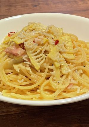 筍としらすのペペロンチーノ-レシピのメイン写真