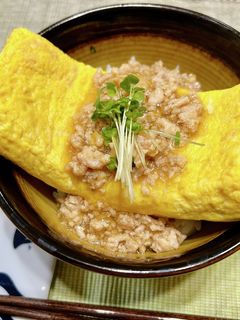 鶏そぼろあんかけ♪至福のたまご丼-レシピのメイン写真