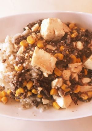豆腐とコーンのそぼろ餡かけ丼-レシピのメイン写真