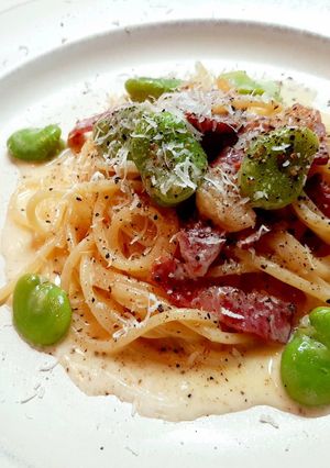 そら豆とベーコンのクリームパスタ-レシピのメイン写真
