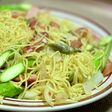 グリーンアスパラでペペロンチーノ焼きそば