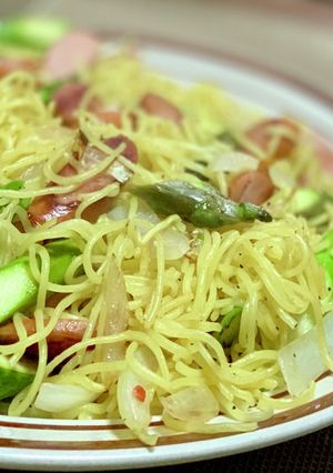 グリーンアスパラでペペロンチーノ焼きそば-レシピのメイン写真