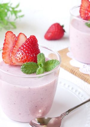 【vegan・砂糖なし】いちご甘酒プリン-レシピのメイン写真