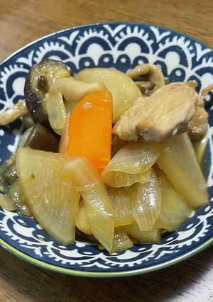 冷蔵庫の余り物。鶏肉と野菜の和風煮込み-レシピのメイン写真