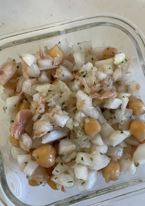 新玉ねぎとひよこ豆とツナのビネガーサラダ-レシピのメイン写真