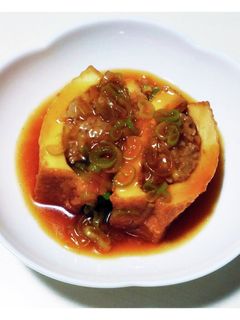 厚揚げの肉詰めあんかけ-レシピのメイン写真