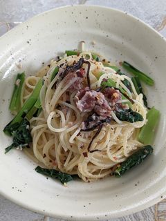 簡単!塩昆布と梅干しとツナの冷製パスタ-レシピのメイン写真
