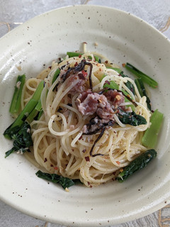 簡単!塩昆布と梅干しとツナの冷製パスタ-レシピのメイン写真