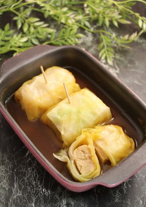 レンジで簡単！ロールキャベツ　カレー風味-レシピのメイン写真