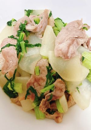 超簡単!時短!かぶ・豚肉炒め-レシピのメイン写真